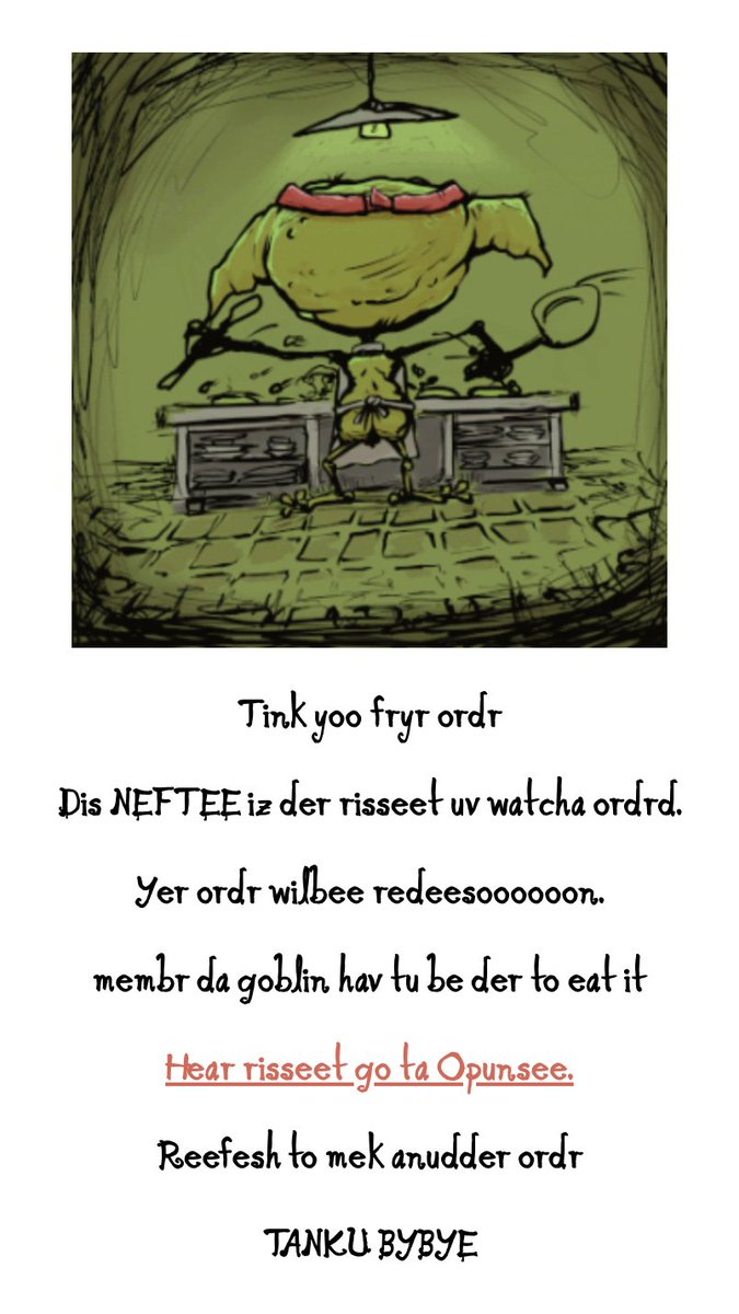 mendelmoose's tweet photo. @goblintownwtf @McGoblinBurger tanx https://t.co/Rhao1CBtZF