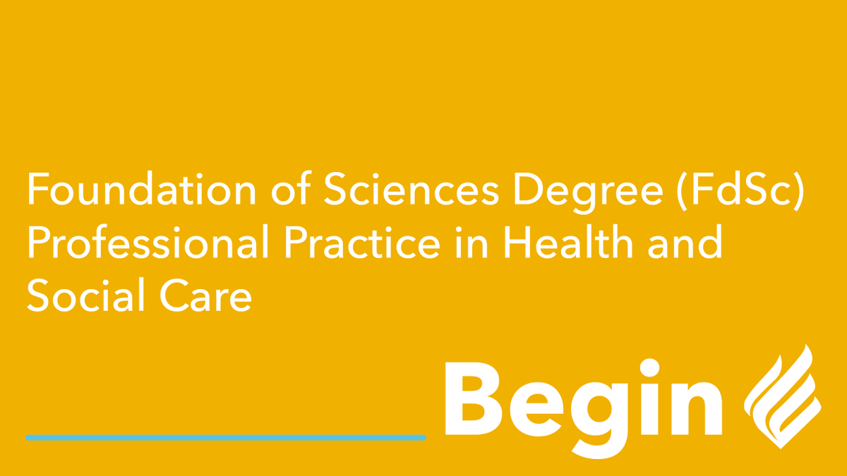 New university course delivered in partnership with Sheffield Hallam University. 

Our Foundation of Sciences Degree (FdSc) Professional Practice in Health and Social Care also includes practical work experience. 

Read more here 
ow.ly/M5cJ50HgxeG