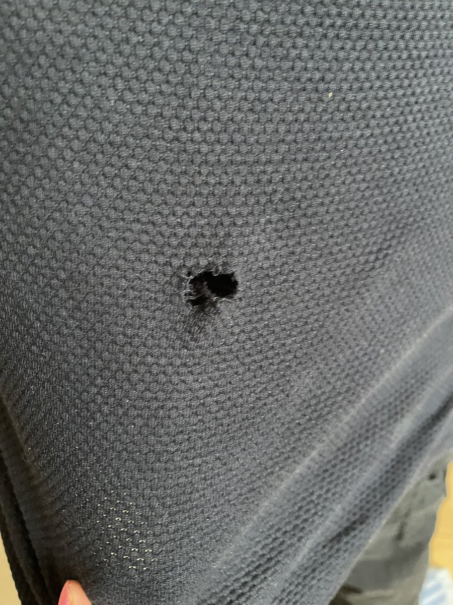 CMCStanley's tweet photo. Dear @QubaAndCo bought this top in your Lymington store about 2 months ago, and having pulled it down his thumb’s gone through it, causing this. He’s not the hulk…! Not impressed…. https://t.co/osTtCNkhUB