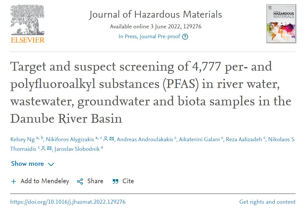 Nikiforos Alygizakis (@nikiforosgr) on Twitter photo Just published! Screening of #PFAS in the #Danube River Basin using target and wide-scope suspect screening. Screened #PFAS are in the list S89 (SLE; norman-network.com/nds/SLE/).
<a href="/HAZMAT_journal/">Journal of Hazardous Materials |Letters |Advances</a> @EnvSciHealth <a href="/ELSenviron/">Elsevier Environment</a> <a href="/ICPDR_ORG/">ICPDR</a> <a href="/uoaofficial/">University of Athens</a> <a href="/muni_cz/">Masarykova univerzita</a>
sciencedirect.com/science/articl… Just published! Screening of #PFAS in the #Danube River Basin using target and wide-scope suspect screening. Screened #PFAS are in the list S89 (SLE; norman-network.com/nds/SLE/).
<a href="/HAZMAT_journal/">Journal of Hazardous Materials |Letters |Advances</a> @EnvSciHealth <a href="/ELSenviron/">Elsevier Environment</a> <a href="/ICPDR_ORG/">ICPDR</a> <a href="/uoaofficial/">University of Athens</a> <a href="/muni_cz/">Masarykova univerzita</a>
sciencedirect.com/science/articl…