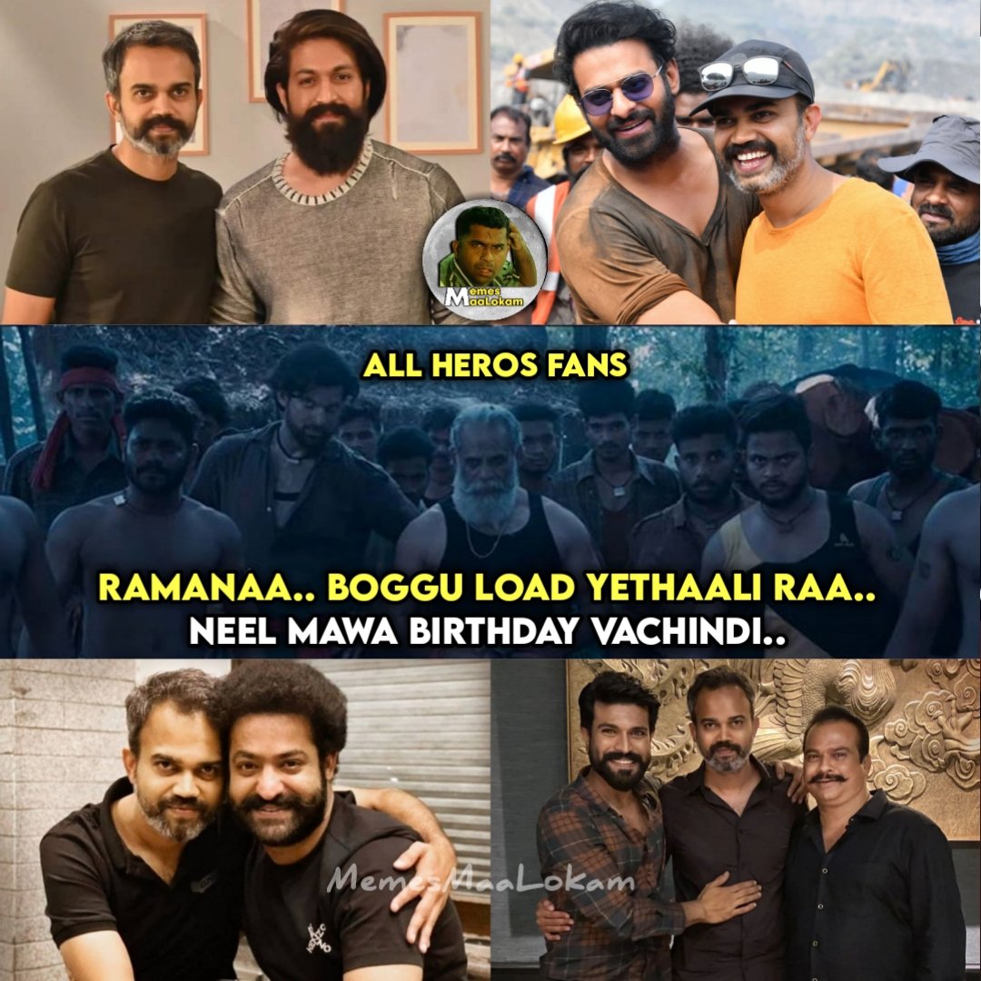 Nb4Ea's tweet photo. #happybirthdayprashanthneel ๐
#Coal #Boggu #Masi @prashanth_neel #kgfchapter3 #Salaar #Ntr31 #Ramcharan #yash #Prabhas #Jrntr
Follow @memes_maa_lokam ๐ https://t.co/D8nZnwCvvf