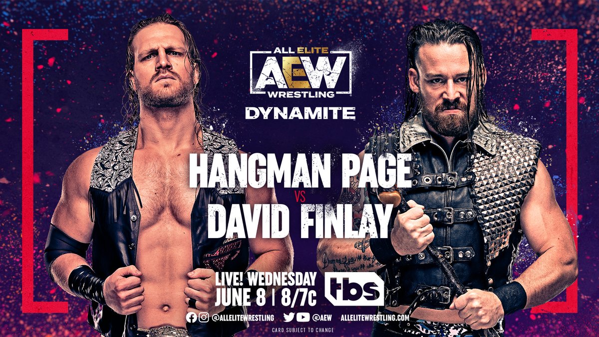 All Elite Wrestling on Twitter: "Former #AEW World Champion #Hangman @theadampage, looking to rebound from his loss to @CMPunk at #AEWDoN, faces @njpwglobal's @THEdavidfinlay THIS WEDNESDAY on #AEWDynamite LIVE at 8pm ET/7pm