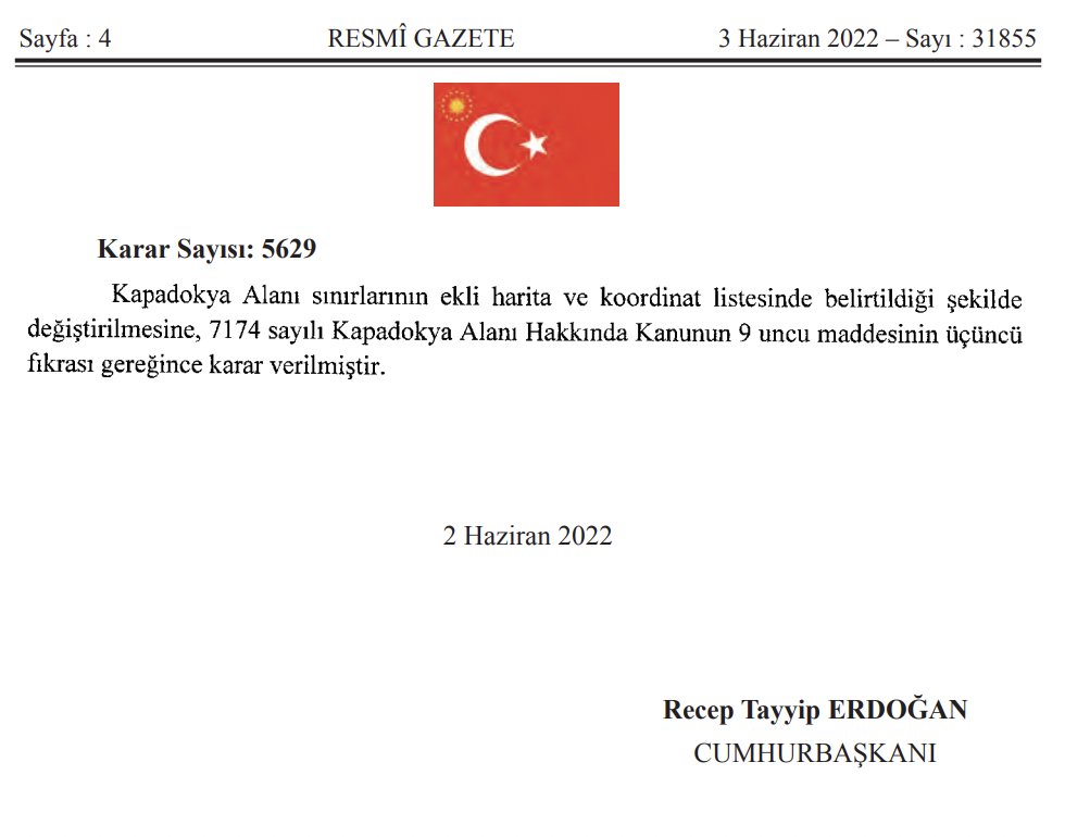 efebulduk's tweet photo. 3 Haziran 2022 tarihli ve 31855 sayılı Cumhurbaşkanlığı kararnamesi çok enteresan.

-Ülke ekonomisine inanılmaz faydalı adımlar var.

1-Kapadokya'nın alanı değiştirilmiş.
2-Kocaeli’nin Derince ilçesinde bazı alanlar orman sınırları dışına çıkartılmış. https://t.co/iGF0awZFX6