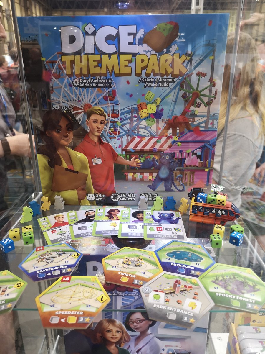 mikelosaurus's tweet photo. #UKGE2022 #ukgamesexpo Come to @alleycatgames in Hall 1 to learn more about #Dicethemepark our new dice puzzle game! Also please consider voting for us in the UKGE Awards! https://t.co/Jmo1bxu9Ek