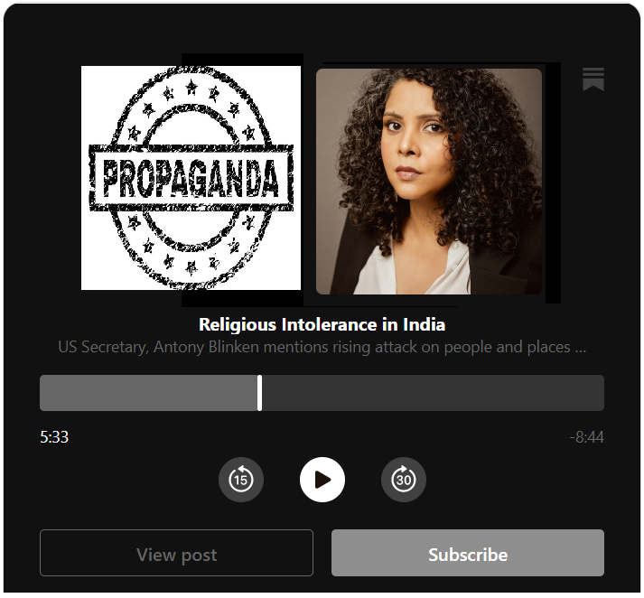india_narrative's tweet photo. All that's wrong with @RanaAyyub's podcast |

Firstly, the tone of the podcast oozes desperation as the hateful &amp; manipulative propaganda propelled by the likes of Ayyub has been rejected by the people of India

#IndiaNarrative 
(1/9) https://t.co/fcO9ik0nEe