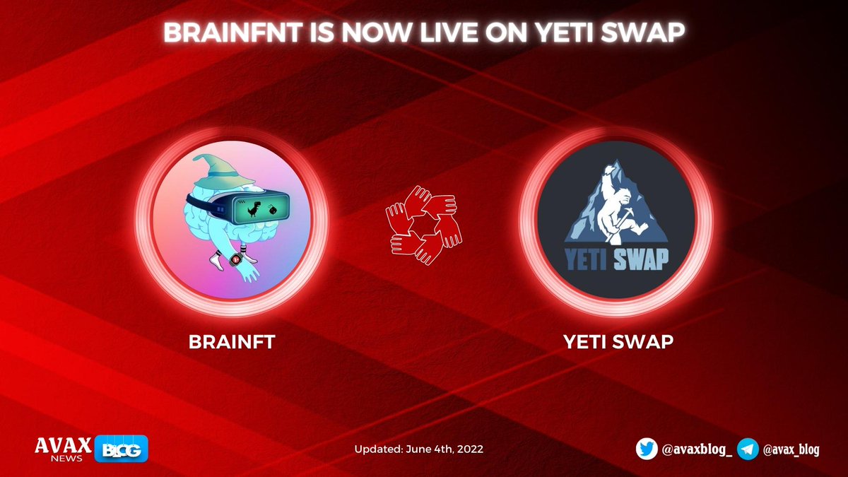 avaxblog_'s tweet photo. 🔥@brainftsio is now live on @YetiSwap
⚡️#Mint is live at: https://t.co/SAC13rnmA7
🎁There is still Special's left to mint with 4 $Avax reward: https://t.co/rFoTc1DoEe
#AVAXBlog #AVAX $AVAX #BrainNFT #YetiSwap #NFT #NFTCommunity #MintingSoon #NFTdrop #nftmint #NFTMinting https://t.co/nYGauXnxEK