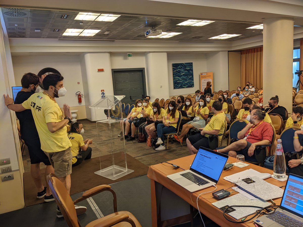 pauloxnet's tweet photo. This morning before the start of the second day of PyCon Italia 2022 we held the annual #meeting of the Python #Italia association 🇮🇹🐍
It was nice to meet after two years and share ideas and proposals to #help the local Italian #Python communities. 🫂🍻
#PyConIT2022 https://t.co/RM1tvRn3Ow