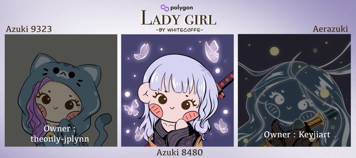 The last Lady girl x Azuki! 🦋💜✨
From Azuki 8480 with those beautiful shining butterflies. She’s brave and strong than anyone else.✨

🔹 opensea.io/assets/matic/0…

#NFTs #nftart #NFTartist #NFTCommumity #NFTTHAILAND #NFTthai #NFTThaicommunity #NFTProfilePic