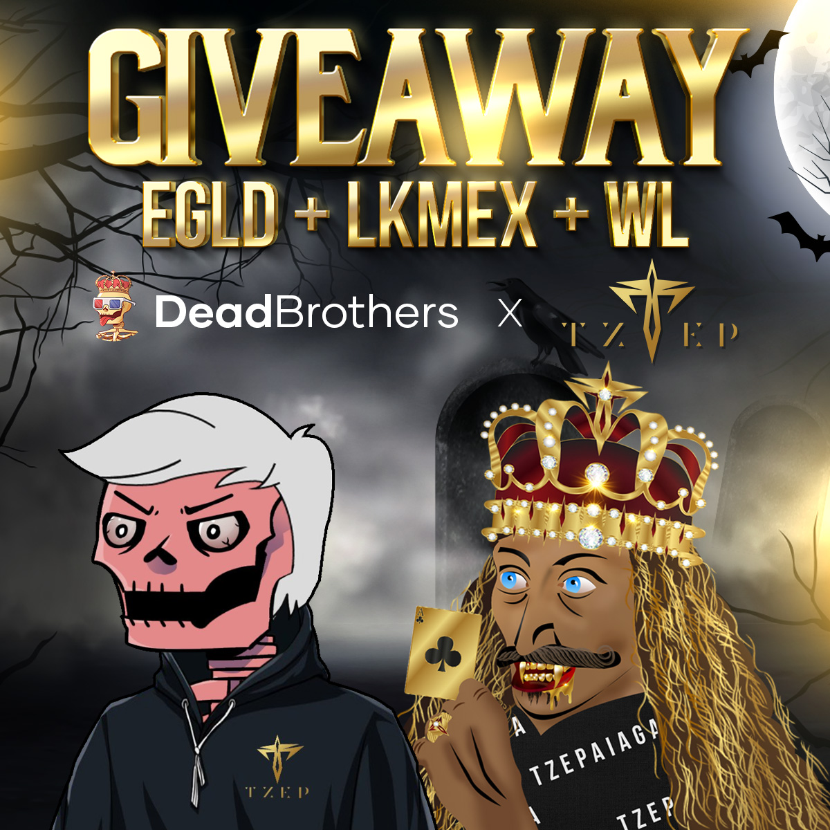 BillionaireTzep's tweet photo. 🚨 #GIVEAWAY 🚨
🎁 0.5 EGLD + 500k LKMEX + 5 WL to db "Dawn" collection for 5 lucky winners

We are proud to continue our collaboration!
1️⃣Follow 
@dbrothersclub &amp; @BillionaireTzep  
2️⃣RT + Like
3️⃣Tag 3 friends
4️⃣Join:
👉https://t.co/UfXhdWbfEZ
👉https://t.co/pDw7lS4Ouv

1/3 🧵 https://t.co/OFvHuUF9Ly