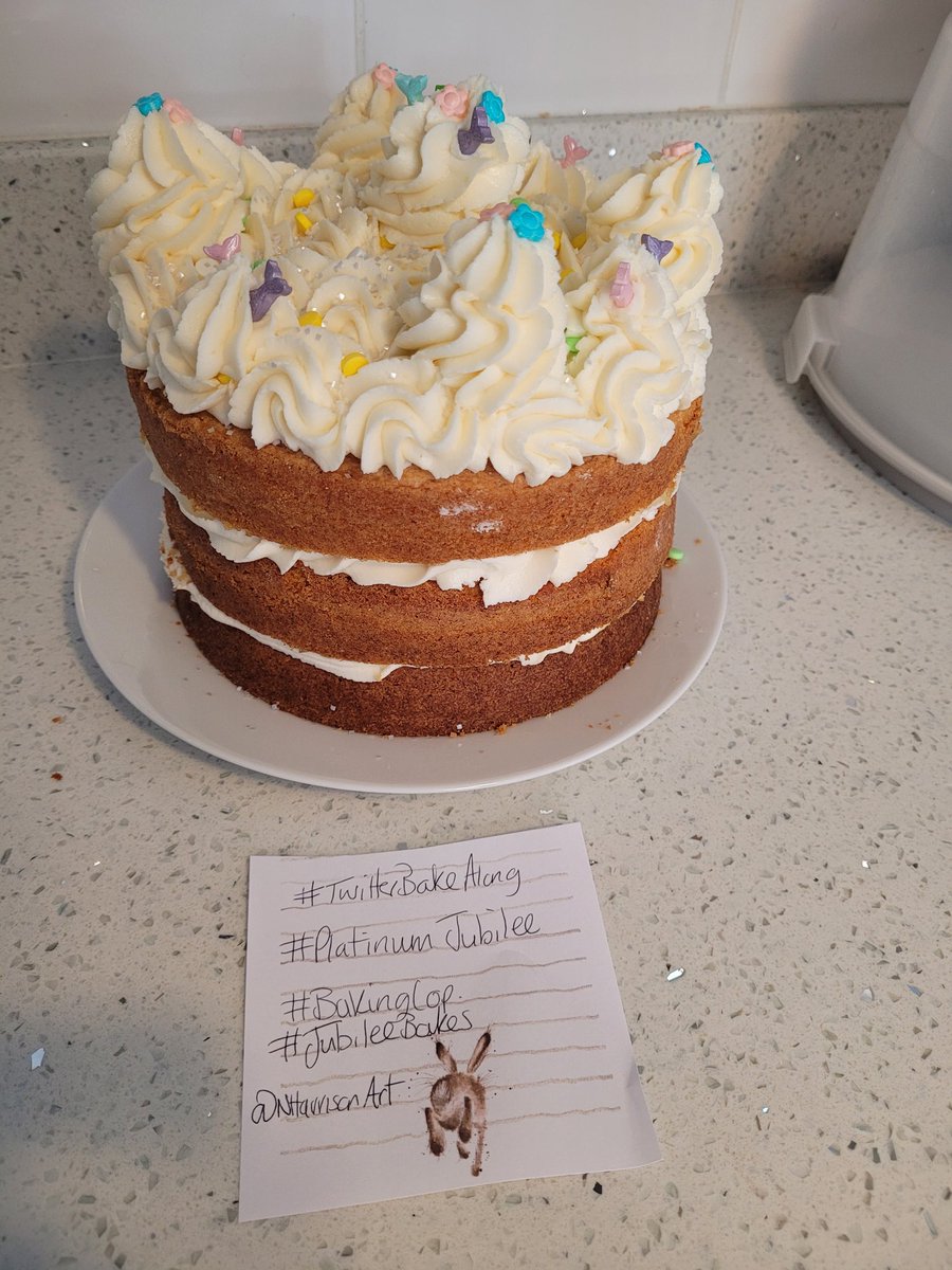NHarrisonArt's tweet photo. Lemon and elderflower cake with a buttercream crown for the grandkids, which then fell over and squished on the car trip ๐คฃ They still devoured it. #twitterbakealong #bakingcop #platiniumjubilee #grandchilren #familyfun #Celebrate @thebakingnanna1 @Rob_C_Allen @marybethxx6 https://t.co/73GN63fKgU