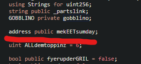 foxninjac71's tweet photo. looks like @goblintownwtfs has a function in the new mcgoblin combo contract called "NOMZ" that will allow the burgers to be burnt and possibly mint from a new contract in the future. They named the thing that sets the new contract as "daswitch" 🤔 https://t.co/txjtWBql52
