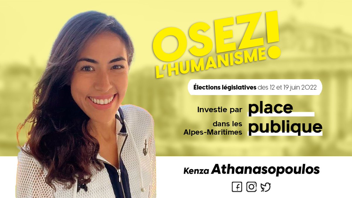 placepublique_'s tweet photo. Pour la première fois de son histoire, Place publique se lance à la conquête de l’Assemblée nationale!
Découvrez nos candidats à l'élection législative !
👉 @KenzaAthanas
Investie dans les Alpes-Maritimes !
Et si, en juin, vous osiez l'Humanisme ?
#legislatives2022 #RoadToAN https://t.co/g765VgaZmz