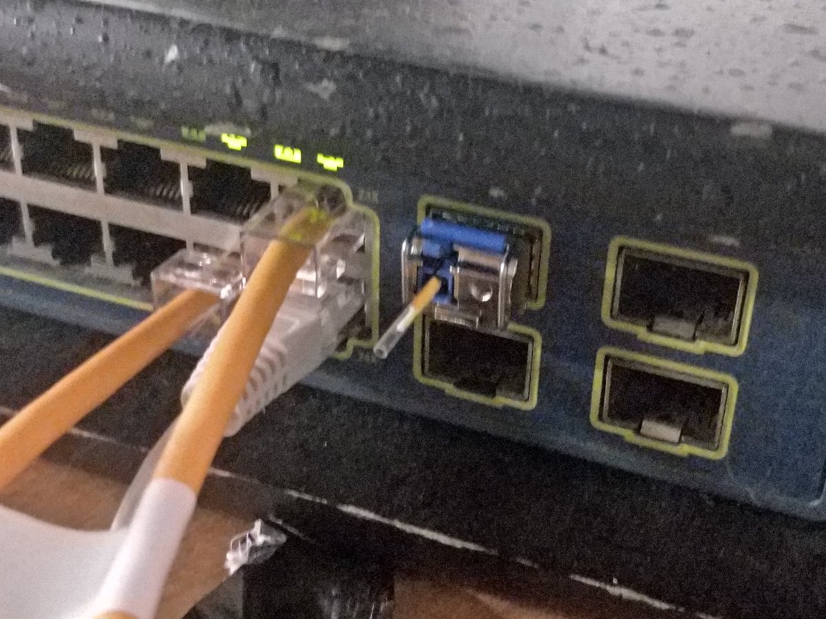 Please try to avoid dragging our expensive fibres, and if you do manage to pull it so much you take all the slack and rip it out of the switch, then at least let us know…. workshop 4 network will be back later