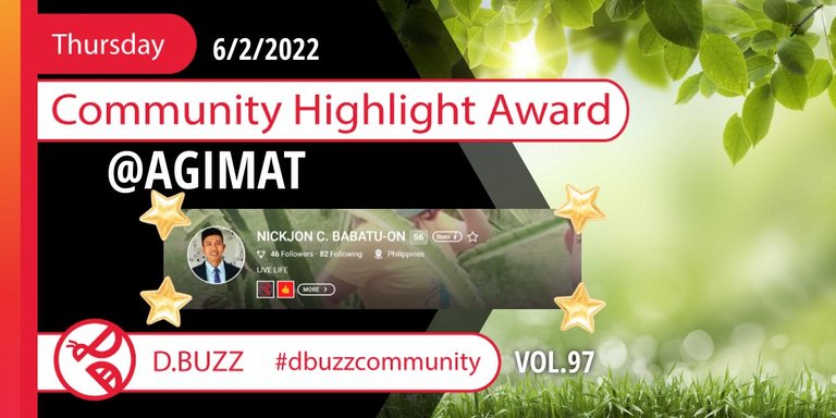 dbuzzAPP's tweet image. Community Highlight of the week @agimat
They are a teacher and a very cool person to be following. Today learn who @agimat is and what makes them just so darn amazing. :D

peakd.com/hive-148441/@d…

#community #grwoth #story #life #love #roundup #follow #highlight #posh