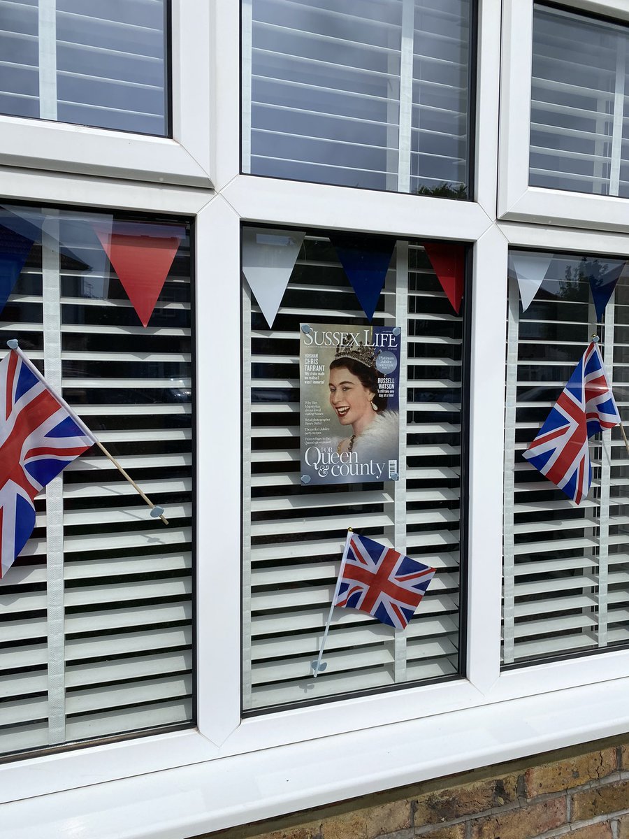 My copy of @SussexLifeMag coming in very handy for our #Jubilee window