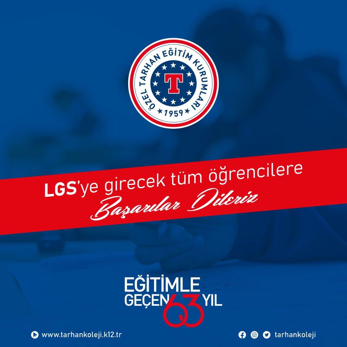 tarhankoleji's tweet image. LGS&apos;ye Girecek Tüm Öğrencilerimize Başarılar Dileriz

#tarhankoleji #tarhandabugün #eğitimlegeçen63yıl #lgs2022