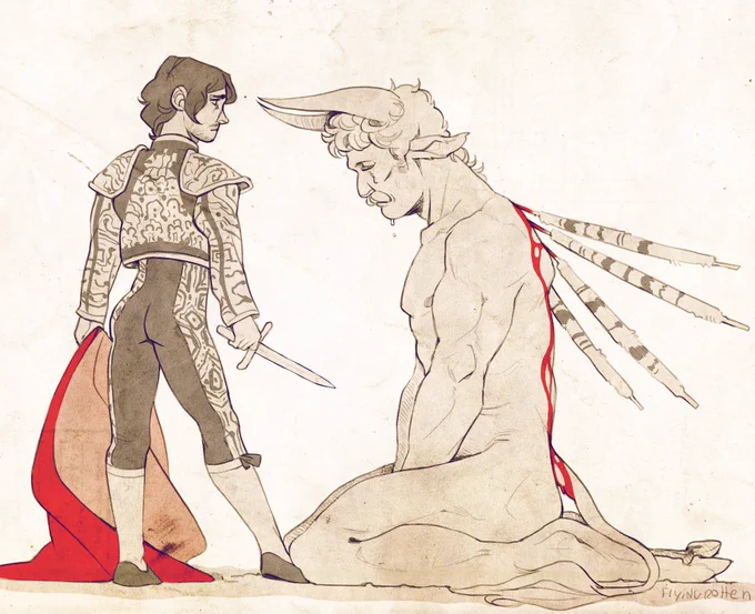 Season of corridas and tauromachie has started in France and it sucks a lot so have a Minotaur and matador love story 