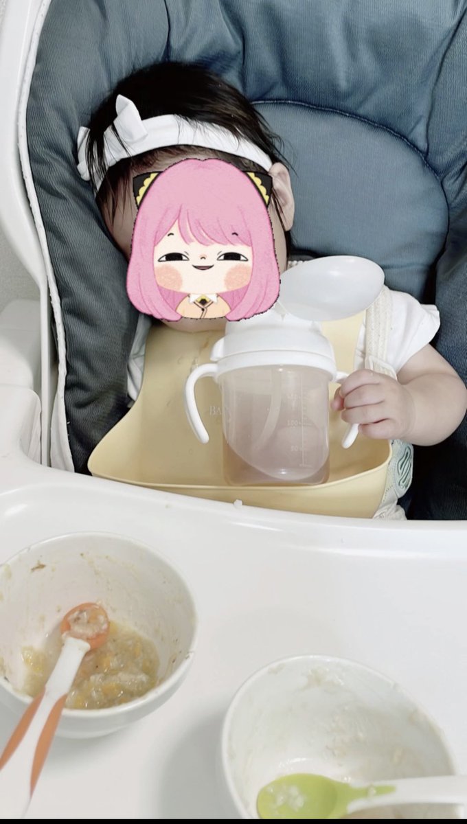 sm___ktn's tweet photo. 出かけてて、朝寝も昼寝もあんまり出来なかった娘。
離乳食中に力尽きた… https://t.co/yRFRvuvBWg