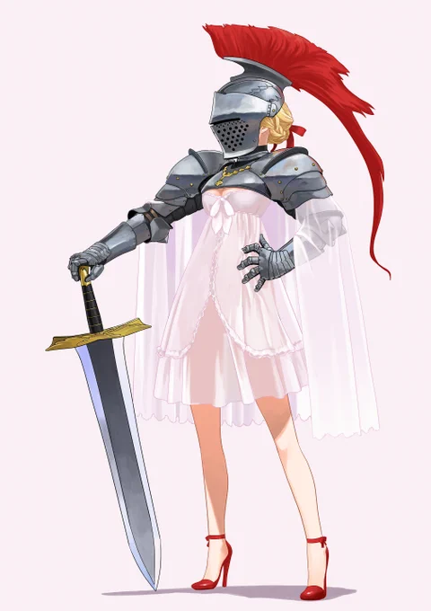 【ガチャ結果】
あなたは「編み込み」で「ネグリジェ」で「騎士(ナイト)」のキャラクターを描いてください。
 https://t.co/09P8lPgRZF #キャラデザお題ガチャ 
