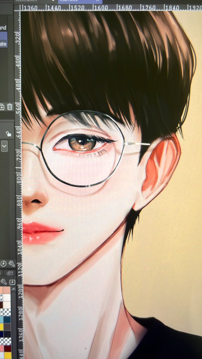 Can we start a trend where artist show half faces of their drawing? 🫣💖 #artrend #digitalart #artist #illustrator #illustration