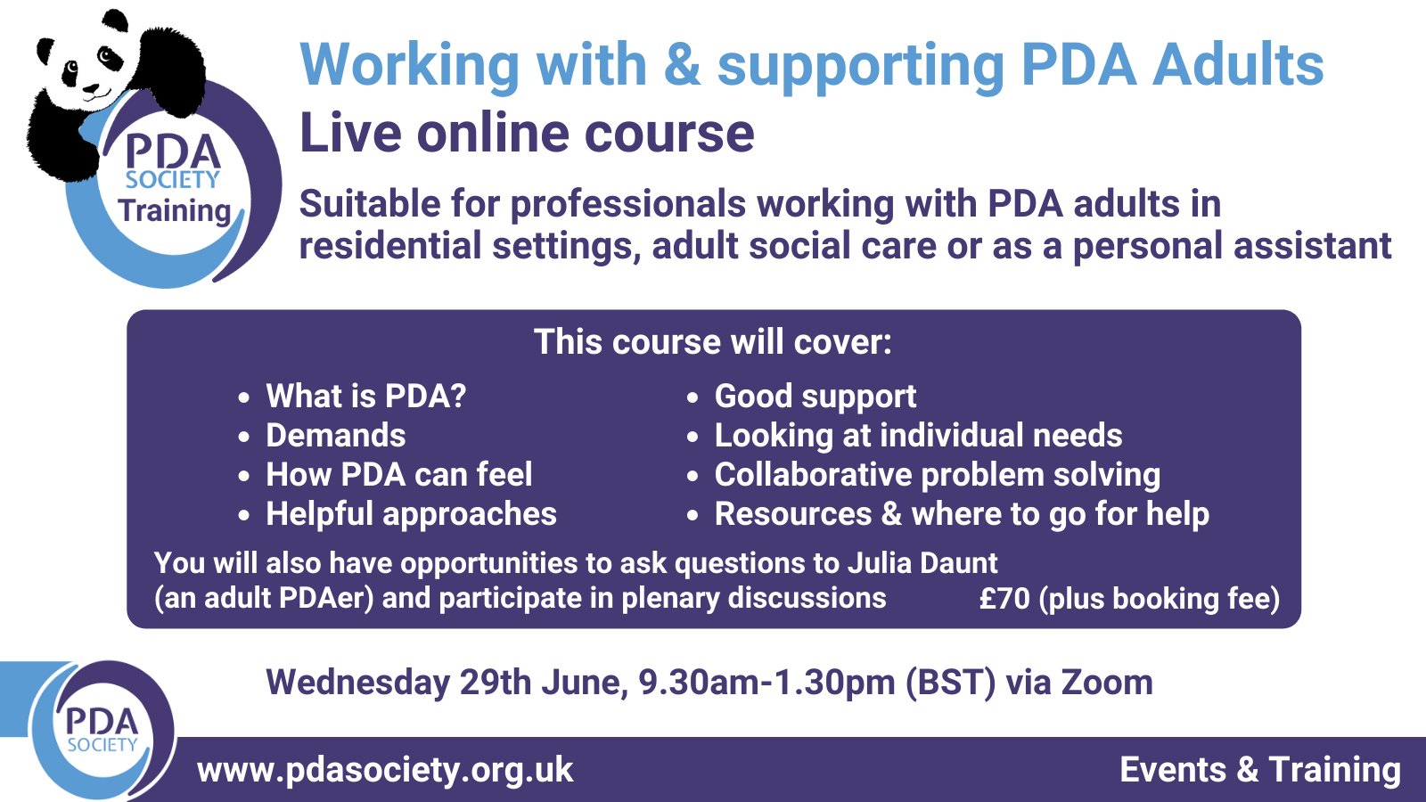 PDA Society on Twitter "Details of our other courses are