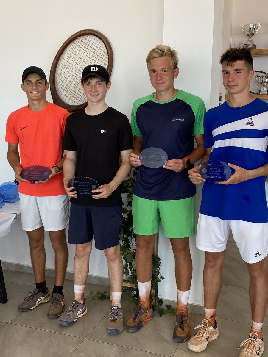 Nick_HagueB2B's tweet photo. Sliding around in the dirt - Alex and @Olivernhague @itf_tennis J4 doubles winners 🏆🎾🇬🇧🇲🇹

@BoltonTeam @MarcantonioSimo @sithorny85 @WilsonTennisUK @WilsonTennis @LTACheshire @KarlNiamatali4 @SandP_GYM @val_vladea https://t.co/rPrVqVTmgn