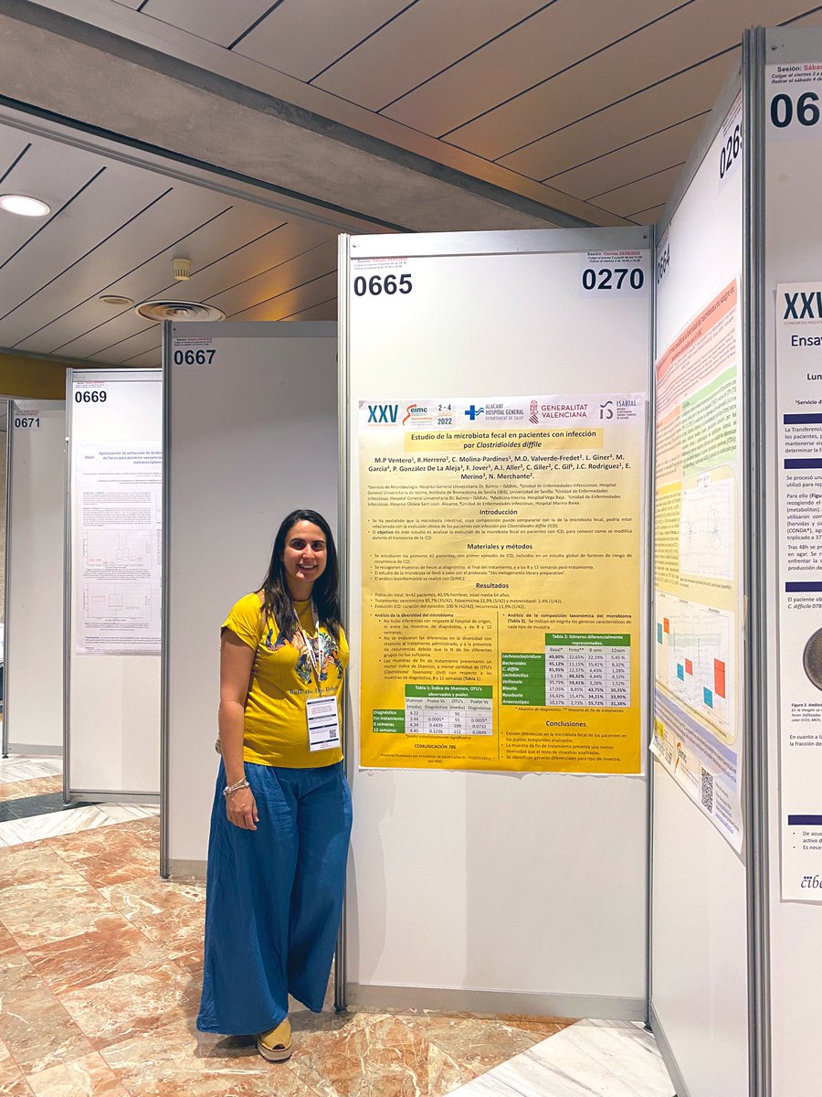 Venterito's tweet photo. En el #25CongresoSEIMC exponiendo nuestros trabajos de @MicrobiologiaH sobre secuenciación masiva de microbioma en #COVID19 y #Clostridioidesdiffile y genomas completos de #SARSCoV2 y #Pseudomonasaeruginosa @isabial_iis @SEIMC_ https://t.co/MlHKF3Axxy