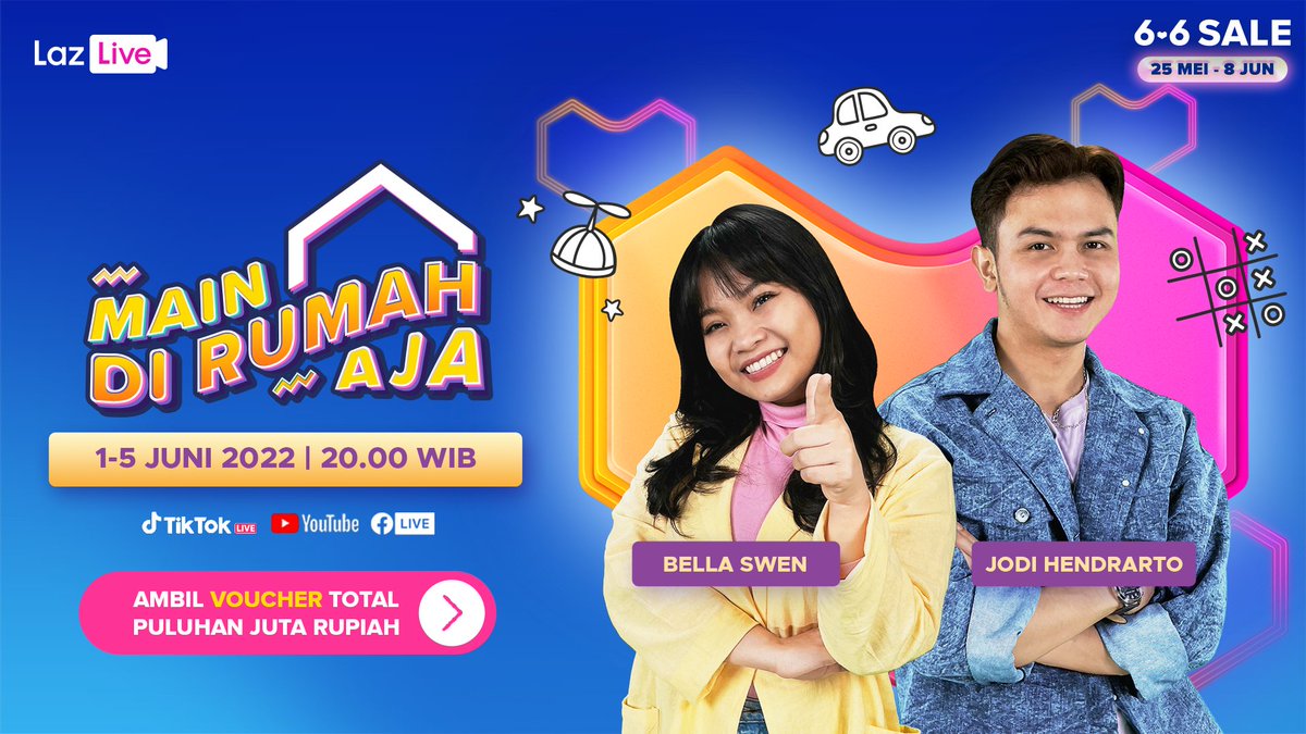 LazadaID's tweet photo. Jangan sedih kalau malem minggu nggak punya ayang, karena kamu bisa tetap hepi bareng di Main Di Rumah Aja! Eits...kamu juga bisa dapetin kesempatan buat Menangkan Voucher Belanja! Cus, nonton disini: https://t.co/cPOgHLKjCw

#MainDiRumahBanjirHadiah
#JawabQuiznyaDiLazlive https://t.co/OGttHXEudi