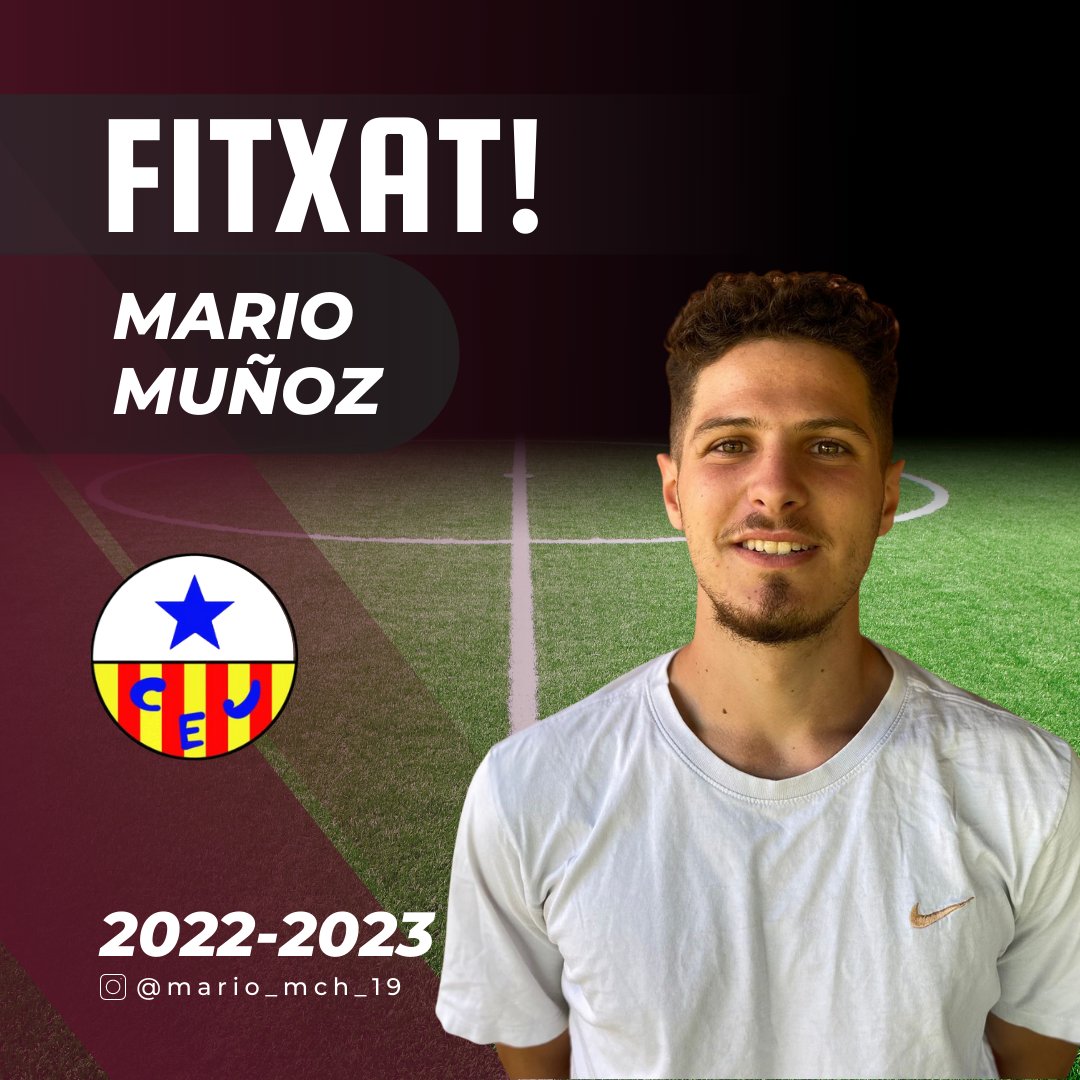 FITXAT |
📢BENVINGUT MARIO! 
Al <a href="/CE_Jupiter/">CE Júpiter</a> apostem per la pedrera amb un jugador del Juvenil A que, anteriorment, ja havia debutat amb el Primer Equip.
Així de bé ho va fer, que la pròxima temporada serà un dels jugadors! Molts èxits!

⚽Posició ofensiva

#SomJúpiter #CEJúpiter
