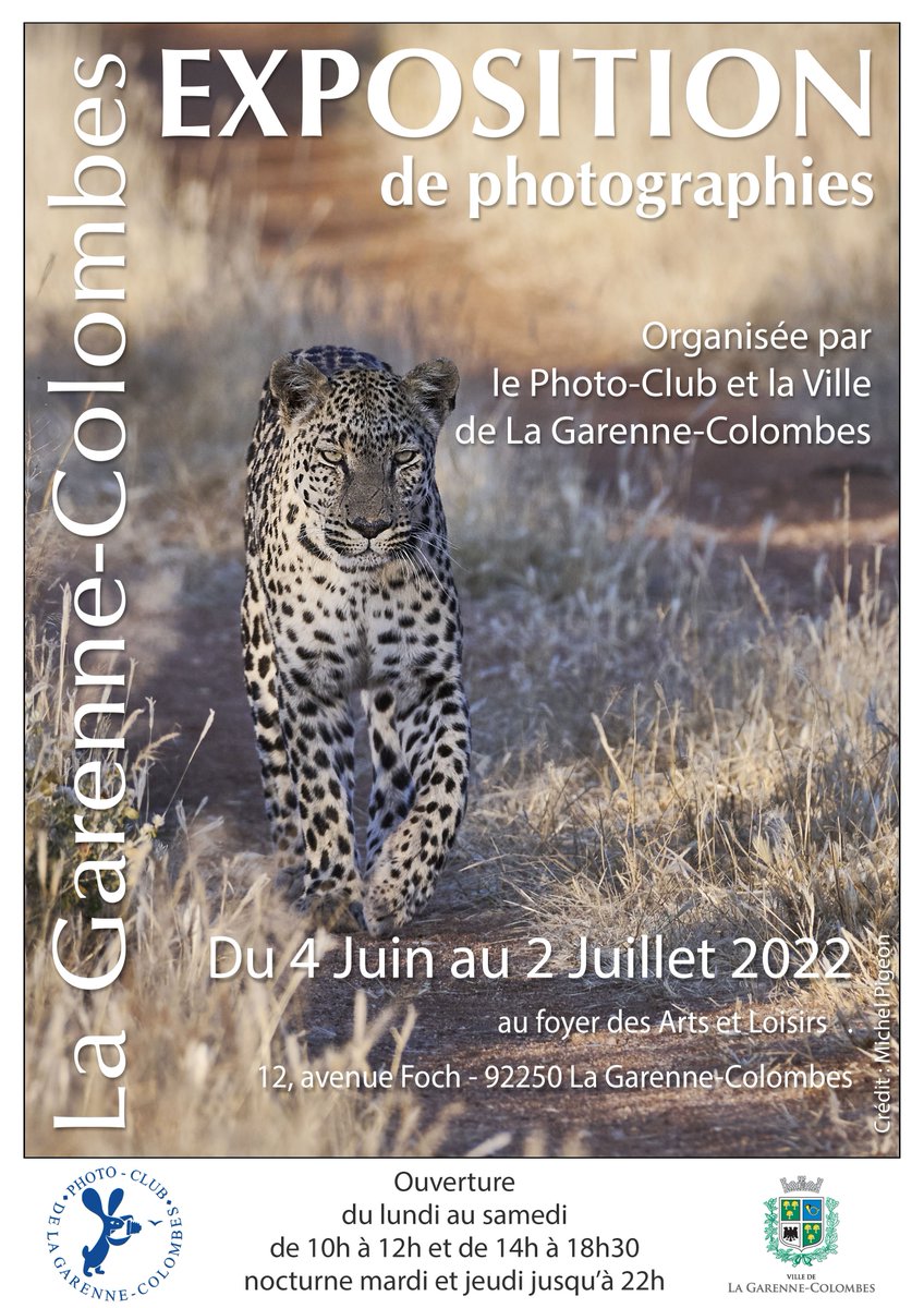 Lagarenne's tweet photo. 📷 [Le Photo-Club de La Garenne s'expose !] 📷

Le Photo-Club de La Garenne organise, avec le soutien de la Ville, une exposition au Foyer des Arts et Loisirs du 4 juin au 2 juillet.
30 photographes membres de l’association exposeront ainsi leurs plus beaux clichés ! 🤩 https://t.co/McWECDQYxs
