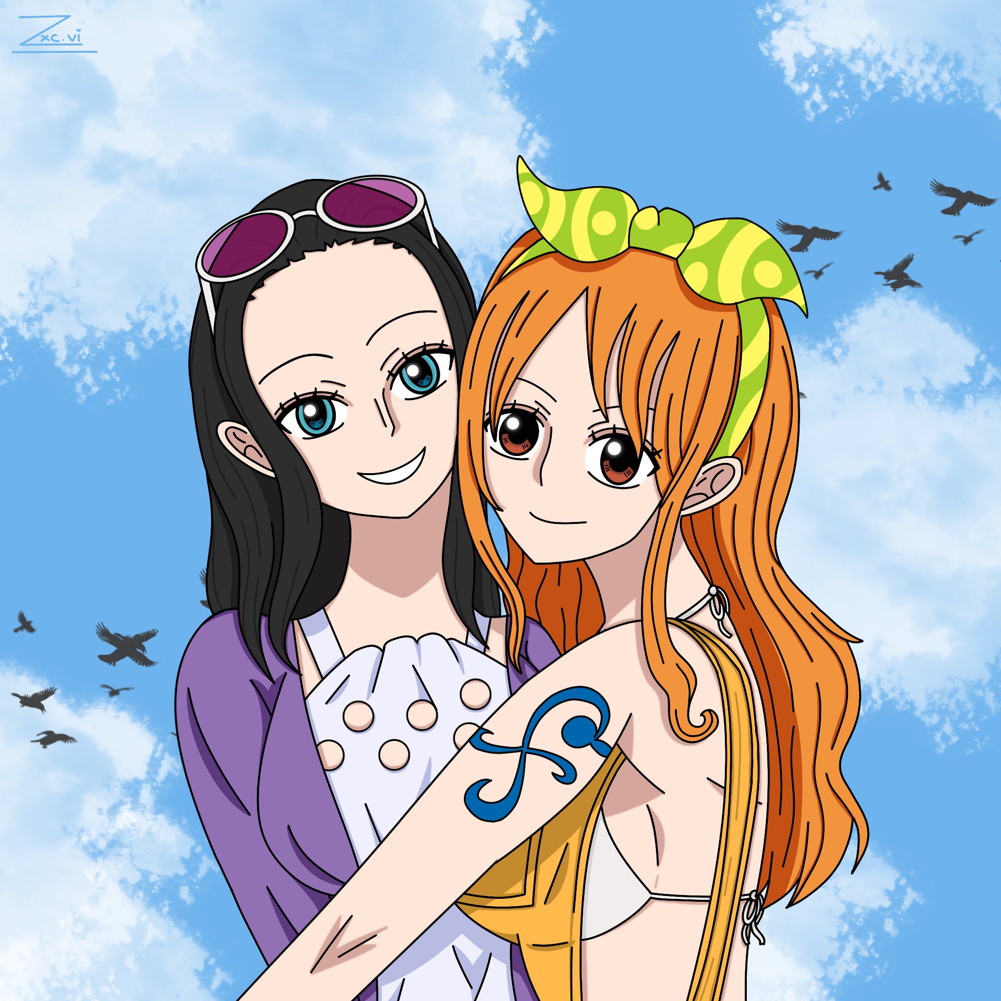 Vii 💫 on X: Nami and Robin 💜🧡 Made by me ONEPIECE NicoRobin Nami  Stampede art t.coSHQmJ7N4gj  X