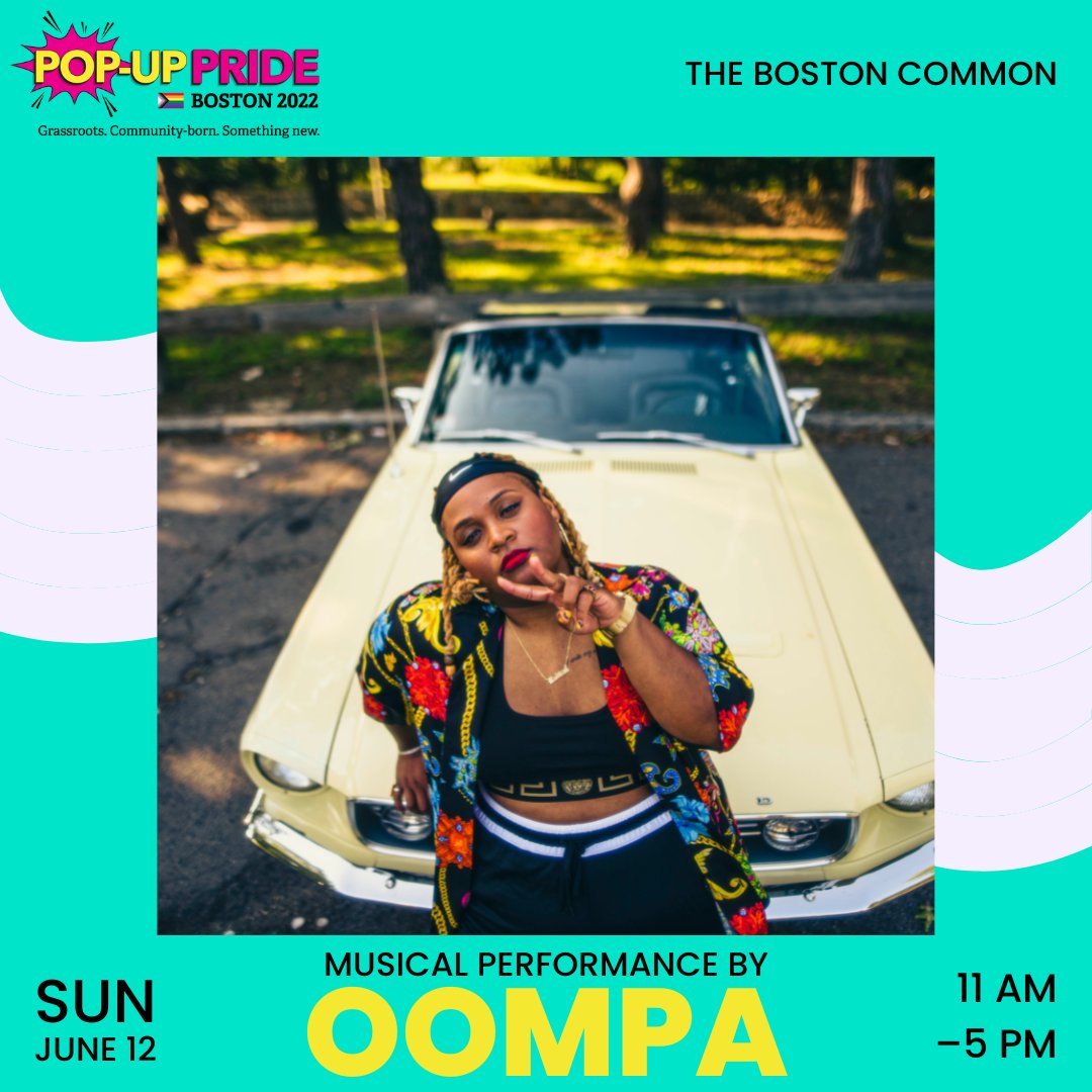 PopUpPride's tweet photo. ARE YOU READY FOR OOMPA?! We couldn’t be more honored to see Oompa take the stage tomorrow at Boston Pop-Up Pride!🥳🎶

Join us at the Boston Common tomorrow, June 12th, 11 AM to 5 PM for a Pride festival and rally with live performances, music, and food.

See you TOMORROW!🏳️‍🌈🏳️‍⚧️ https://t.co/8cd4AZwPgC