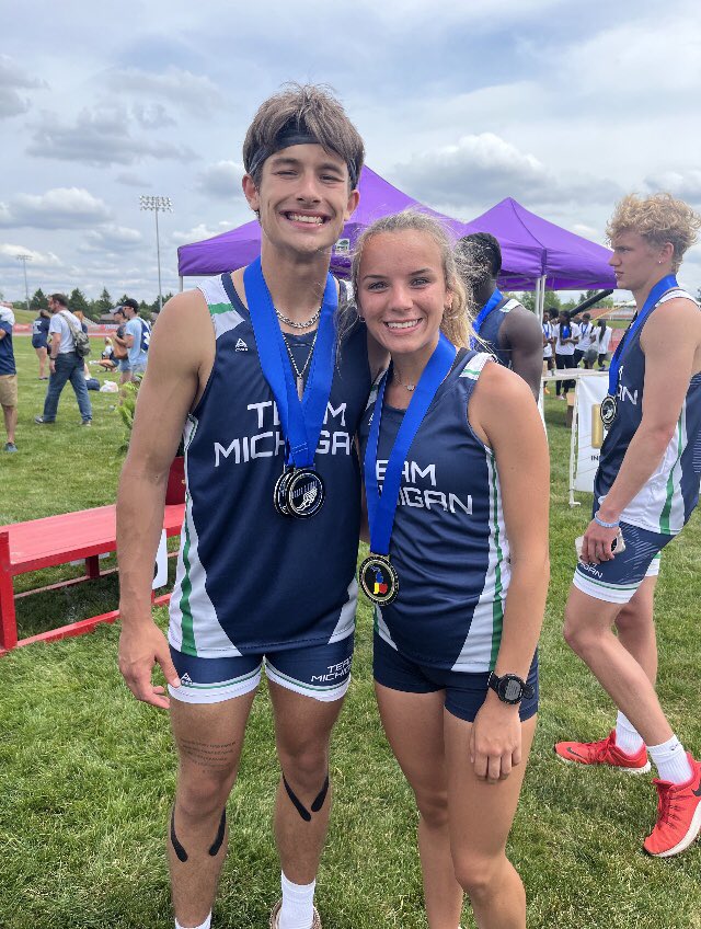 👀 Two future Golden Eagles thriving, while representing Team Michigan this afternoon at the Midwest Meet of Champions. Well done Malarie and Patrick!
