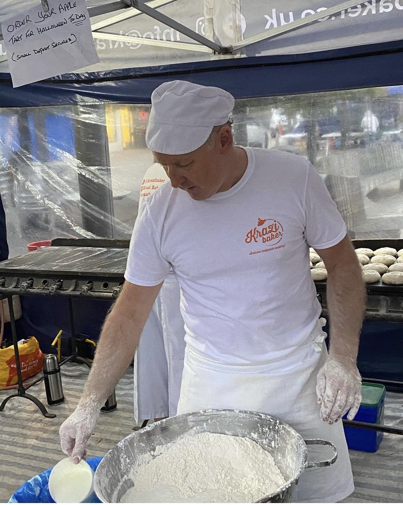 Man BTM (Man Behind the Menu) (@rowney_andy) on Twitter photo Currently missing the best artisan producer in NI . Off his feet . Wishing you a speedy recovery and hope to see those 80 dozen sody farls and spud bread rolling back off the stall in Ards along with those fab baking classes. Time to show a little twitter love for <a href="/KraziBaker/">krazi Baker</a> Currently missing the best artisan producer in NI . Off his feet . Wishing you a speedy recovery and hope to see those 80 dozen sody farls and spud bread rolling back off the stall in Ards along with those fab baking classes. Time to show a little twitter love for <a href="/KraziBaker/">krazi Baker</a>