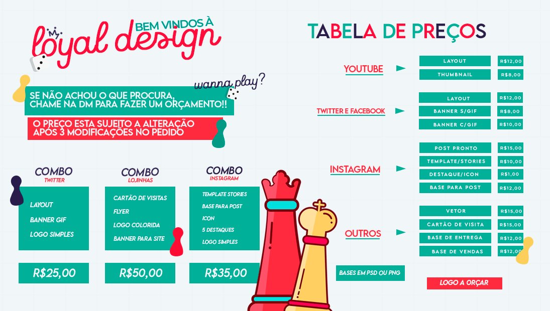 loyaldsg's tweet image. Seja bem vindo à Loyal Design. 👑
✦ Projeto duo de design pago e gratuito.
✦ Portfólios, regras, cronograma, preços e mais informações abaixo.
💻: loyaldsg.carrd.co
🐱: curiouscat.live/loyaldsg