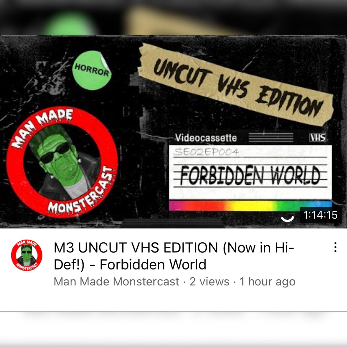 New #VHS Edition is live on #YouTube! #ForbiddenWorld #RogerCorman #GrindhouseCinema #Grindhouse #BMovie #SciFi #Horror #Alien