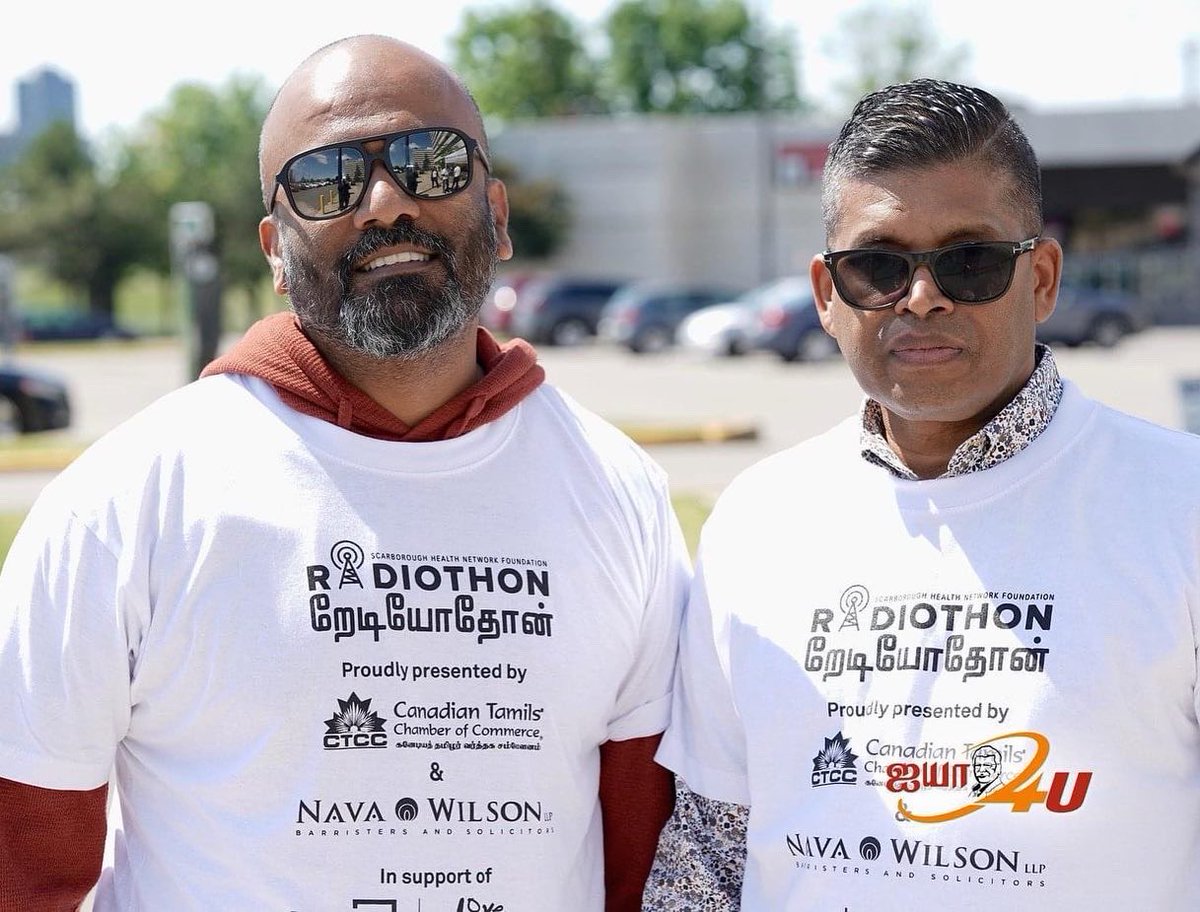 SHNFoundation's tweet photo. Our lead supporters coming out to show love to our Scarborough hospitals during today’s Tamil Radiothon! 

Thank you Canadian Tamils’ Chamber of Commerce (CTCC) and Nava Wilson LLP for co-presenting our Radiothon this year. ❤️ https://t.co/Tdl31HoHz8