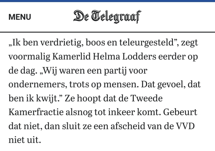 Fun fact: voormalig Kamerlid Helma Lodders, héél boos over de krimpende veestapel, is tegenwoordig in het dagelijks leven lobbyist voor veetransporteurs.