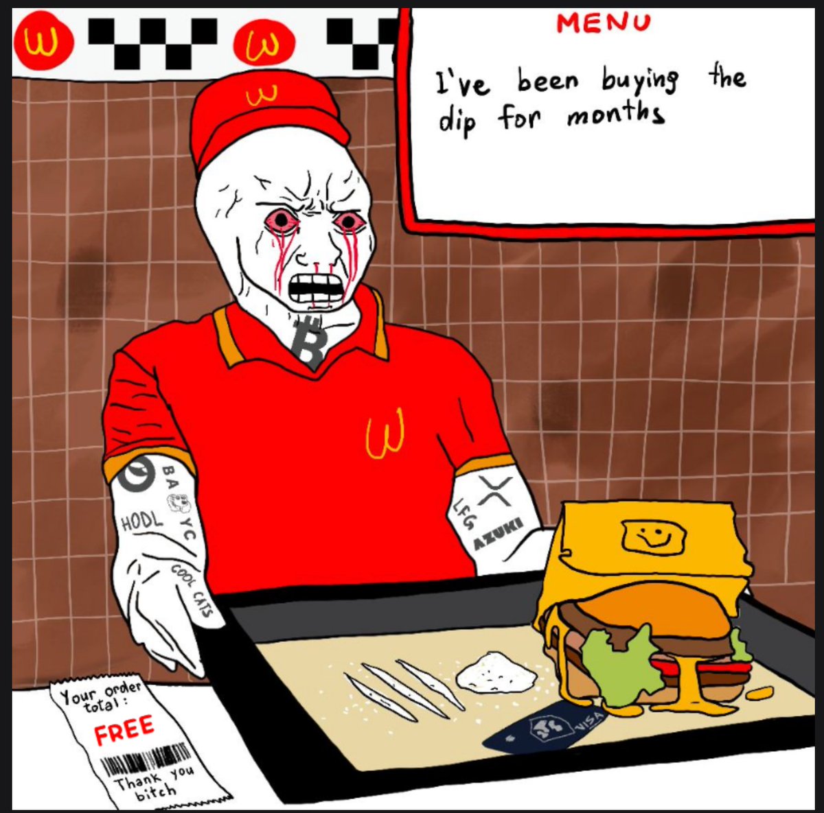 SeCrEt sAuCe yOu'vE NeVeR SeEn bEfOrE.

ChOoSe yOuR MiNt pRiCe, BiTcH! 🧾

cAn oNlY GiVe u 1 fReE OrDeR, i'm bRoKe.

FoLlOw aNd iNtErAcT To gEt yOuR BuRgEr. 🍔

#ChooseYourMintPrice #FreeMint #NFTs