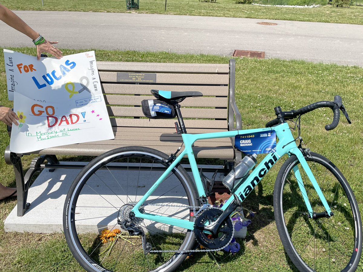 IvannaMac1's tweet image. My husband rode in the Ride to Conquer Cancer today in memory of our son. Raising much needed funds for pediatric brain tumours. The route passed by our son’s resting spot. Lucas would be so proud of his dad ❤️ #TheRide2Conquer #pediatricbraincancer