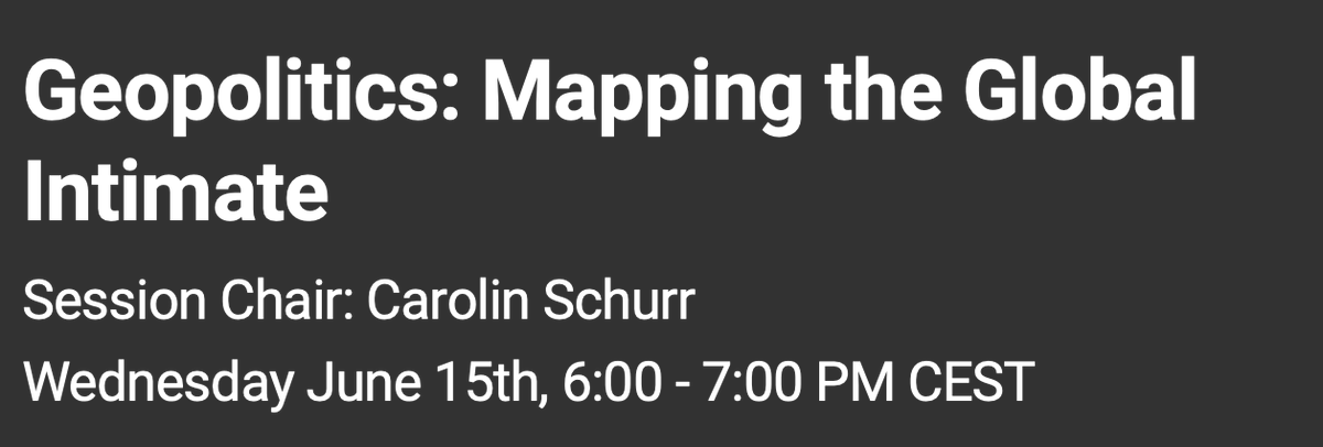 <a href="/FemGeoBern/">Feministische Geographie Universität Bern</a> in collaboration with with Karin Singer &amp; Katharina Schmidt <a href="/UniHamburg/">1337</a> at the <a href="/FEMGEOG_/">Feminist Geography Conference</a> next Wednesday. Don't miss our panel on "Mapping the #globalintimate". pheedloop.com/EVEVZTHBYQJFK/…
<a href="/Feminist_Geo/">FeministGeographies</a>, <a href="/GFG_RGSIBG/">GFGRG</a>, <a href="/RGS_IBG/">Royal Geographical Society (with IBG)</a>, <a href="/AKfemgeo/">AK Feministische Geographien</a>, <a href="/akfemgeojena/">AKfemgeoJena</a>, <a href="/Ak_FemGeoFfm/">AK_FemGe@Ffm</a>