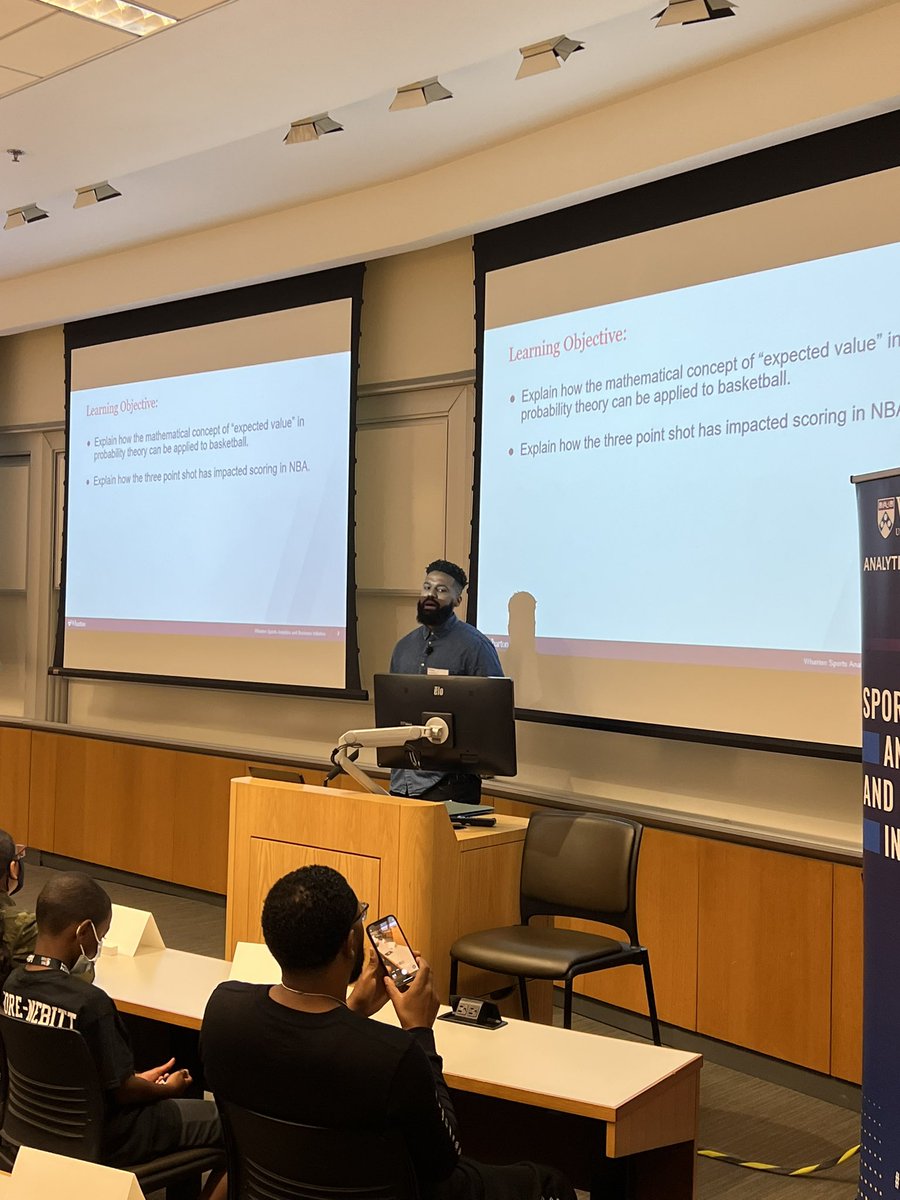 learn_fresh's tweet photo. After the @Mitchell_Ness activation, students headed to the @Penn campus for the @WhartonSABI Sports Analytics Session! Now onto the final events of the day… the Opening Round competition & @Learn_Fresh Night of Champions Event! https://t.co/4Q51upuHyt