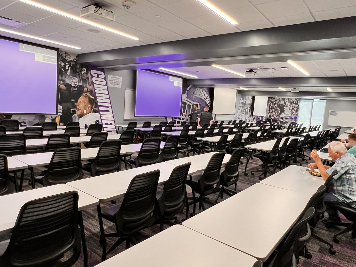 Q92Sports's tweet photo. Here are some pics from inside the Dom and Karen Capers Football Coaching Center at @purpleraiders @MountUnionFB See all of the pics at the Q92Sports FB page. https://t.co/q8kc8D2BTW