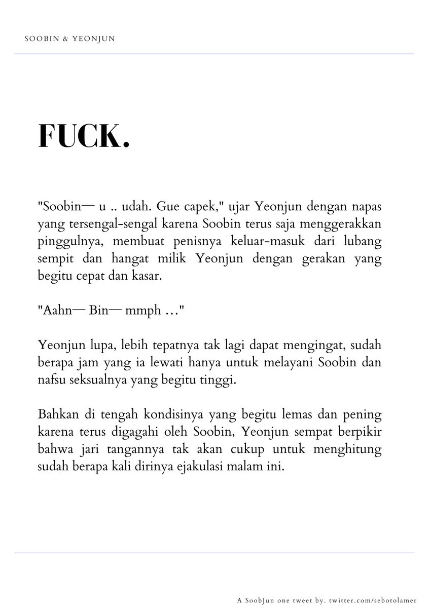 sebotolamer's tweet image. A SoobJun // YeonBin one tweet.

CW // NSFW , 🔞 , lewd language, degradation kink , verbal humiliation