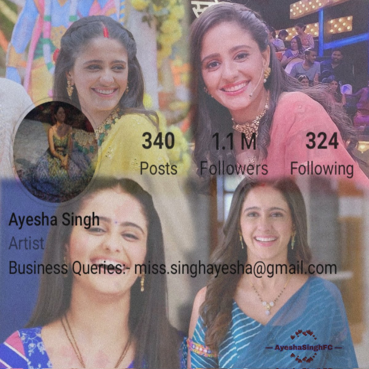 RXGuMkuZhZEEQzr's tweet photo. Wow 👏👏 congrats 💐💐 to cutie patootie Ayeshu
Ayesha Singh hits 1.1M
#AyeshaSingh
#AmbikaSingh
#AyeshaSinghbdaymonth
#GhumHaiKisikeyPyaarMeiin https://t.co/fMHhV4mePJ