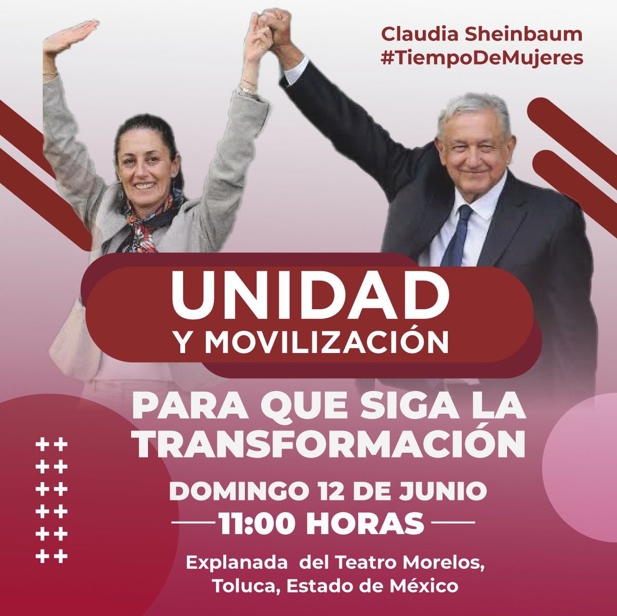 RodrigoCortesMX's tweet image. Mañana se comienza a trazar el camino a la victoria, un nuevo despertar lleno de alegría, amor, esperanza y la continuidad de la #RevoluciónDeLasConciencias y la #4T. 

@Claudiashein tiene el liderazgo y la capacidad para seguir trasformado México.

#EsClaudia 
#TiempoDeMujeres