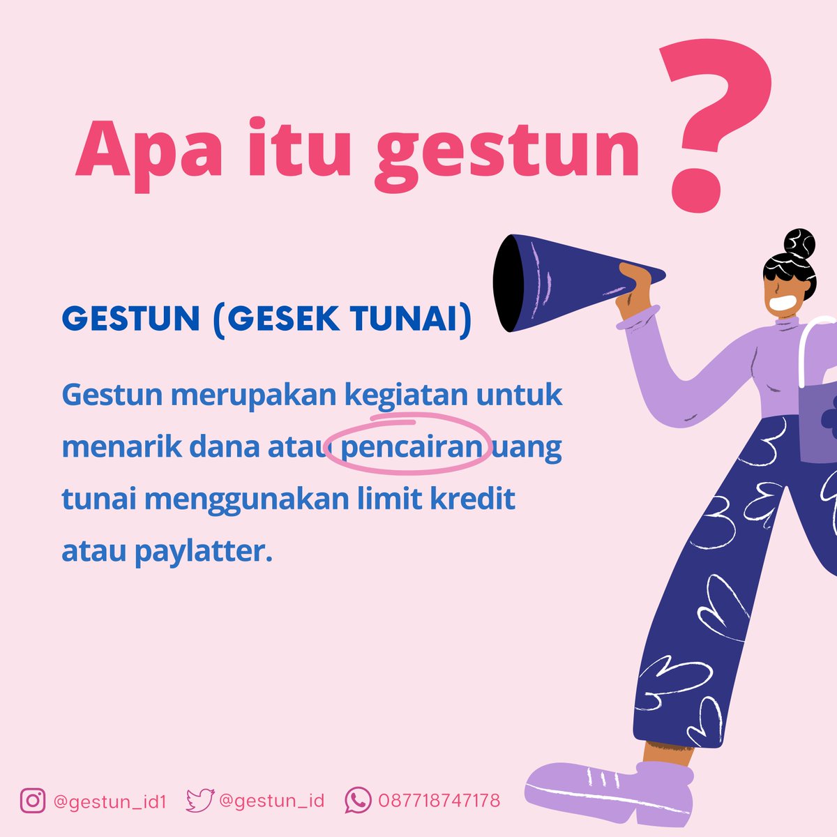 gestun_id's tweet photo. Hai bestie! 
kalian punya limit paylatter/kartu kredit yang mau dicairin ? gestun_id solusinya 🥳

✅ fee start from 3,5%
✅ proses cepat, pencairan maksimal H+1
✅ trusted 

Ingin tau info lebih lanjut ? 
https://t.co/YVxpUPiW49

#zonauang️ #zonaBU #zonabaᅠᅠᅠ https://t.co/5j4HA3Iuo6
