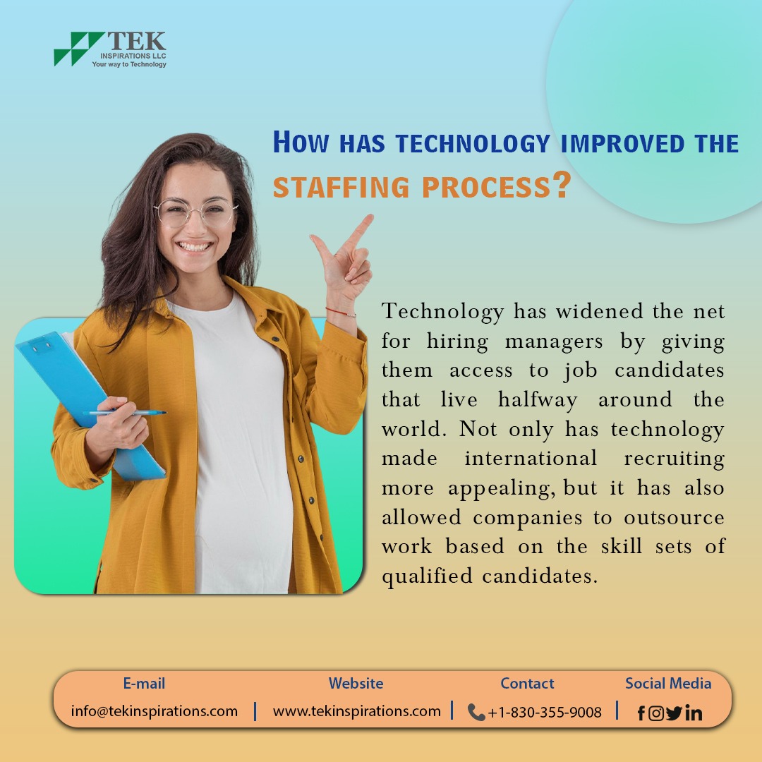 InspirationsTe4's tweet image. How has technology improved the staffing process?
Technology has widened the net for hiring managers by giving them access to job candidates that live halfway around the world.  #technologyinnovation #technologytoenjoy #technologyaddict #technologylover #technologytuesday