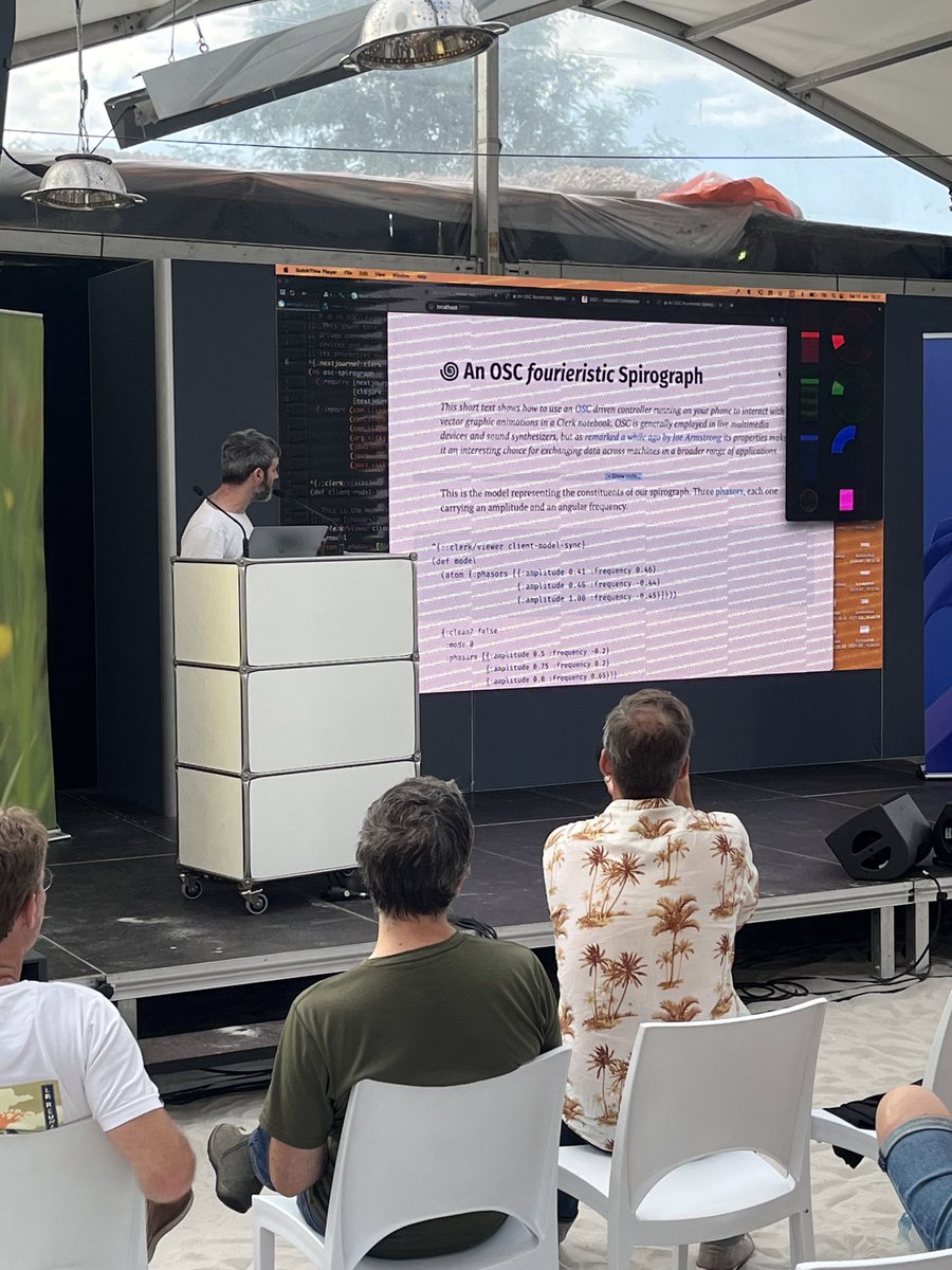 mkvlr's tweet image. It’s @lo_zampino using a #clerk notebook to draw a Spirograph controlled from his📱using OpenSoundControl. 😻 #clojured