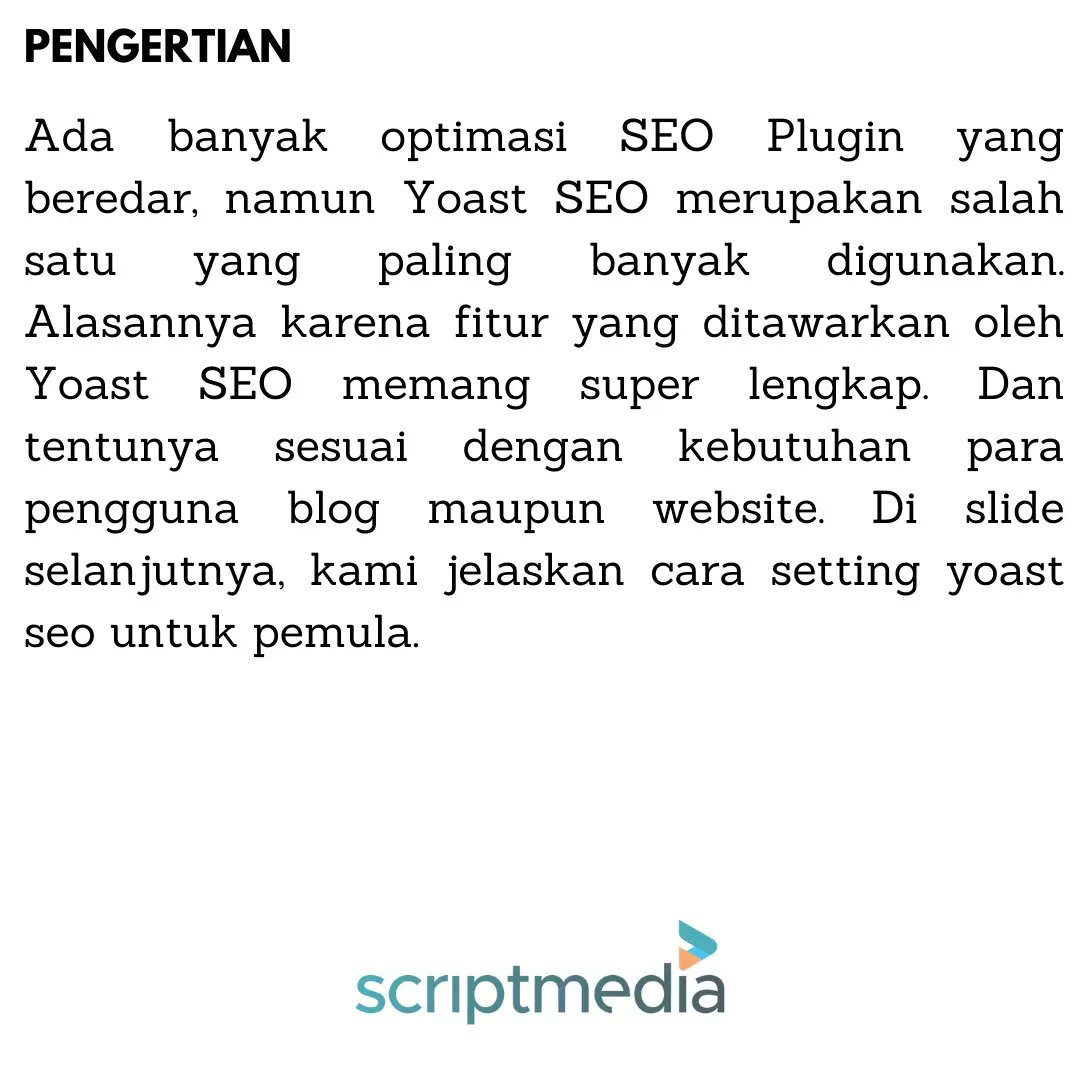 script_media's tweet photo. Met malming. Menu kita malam ini menyuguhkan plug in wordpress Yoast SEO yang bisa dibaca tipis2 sambil menemanimu rebahan dirumah . Tutorial ini cocok untuk pemula yang baru bergelut didunia perwebsitean, perwordpressan, perpluginnan apalah itu... https://t.co/1NJCLbdAv6